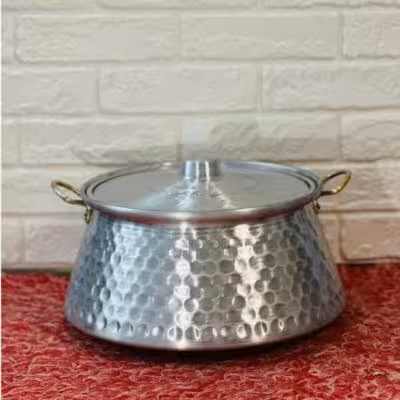 قابلمه تک سایز دیگچه ای دسته طلایی