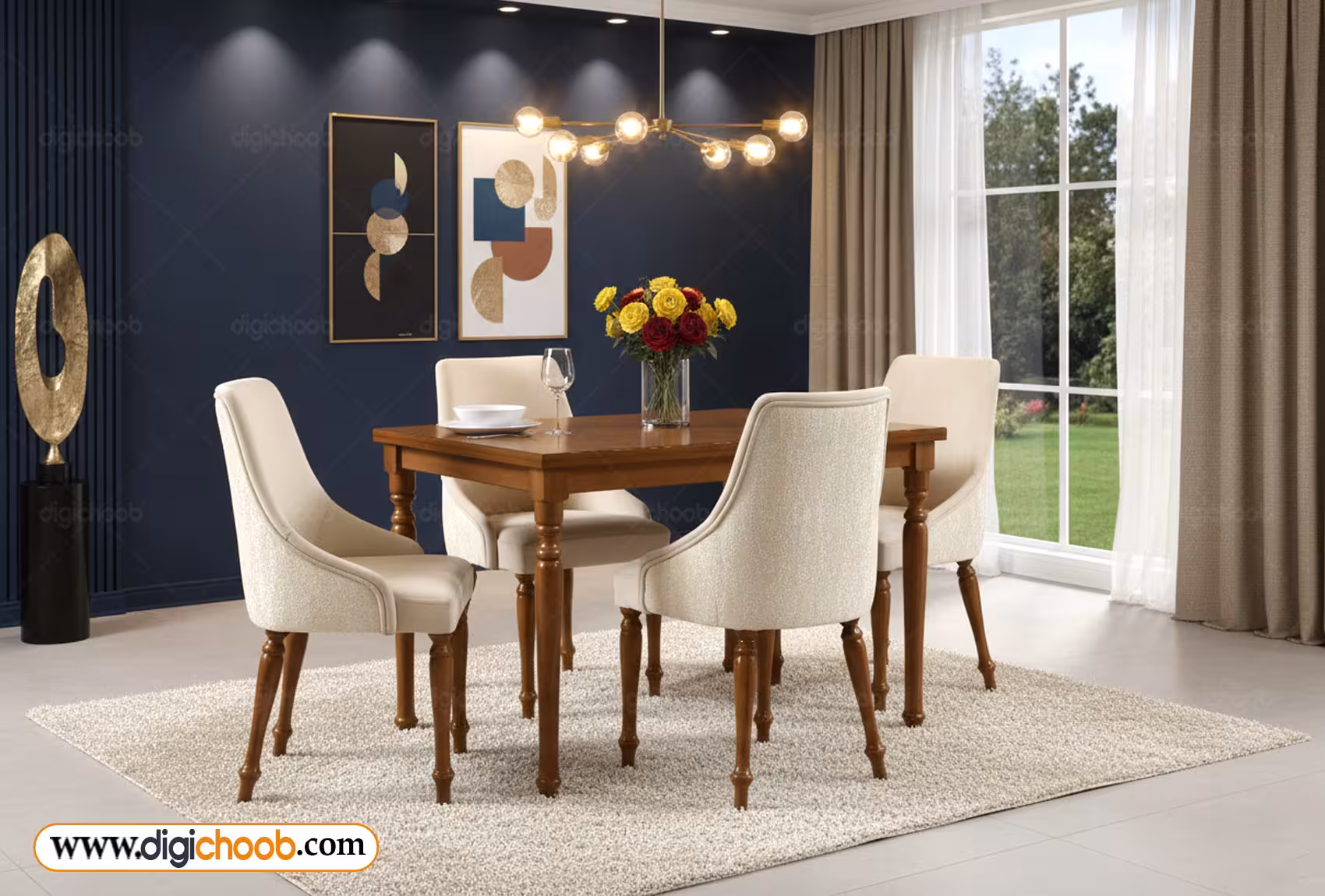 میز ناهار خوری مدرن مورانو