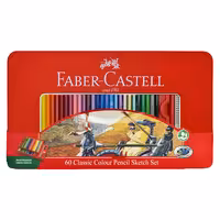 مداد رنگی 60 رنگ کلاسیک فابرکاستل جعبه فلزی