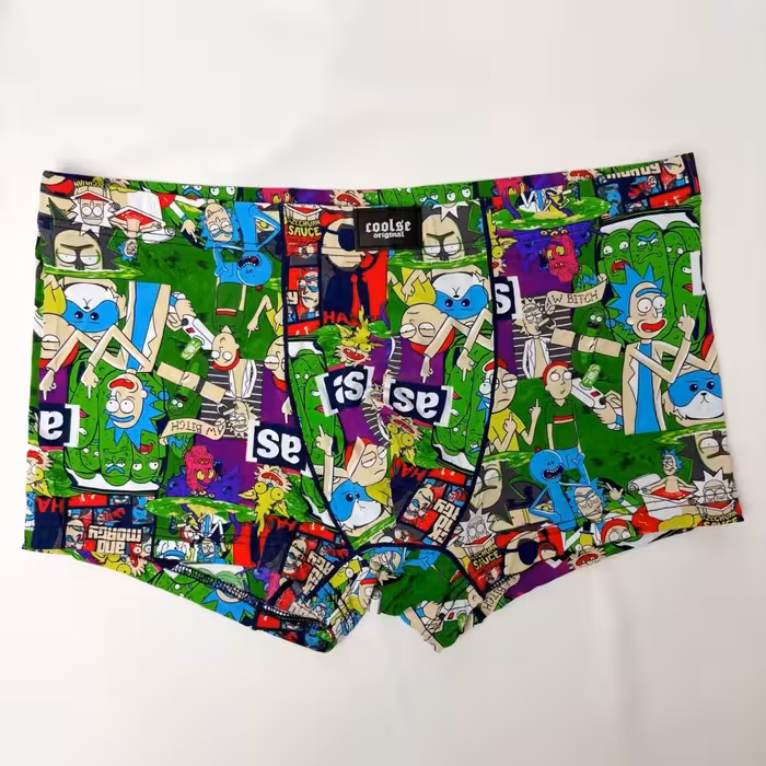 شورت مردانه پادار کولسی طرح ریک اند مورتی سبز