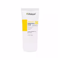 فلوئید ضد آفتاب SPF50 حاوی ویتامین C بی رنگ مناسب انواع پوست برند ویتالیر حجم 50 میلی لیتر