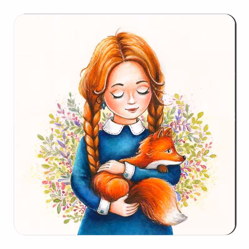 مگنت طرح دختر و بچه روباه کد NIM3116
