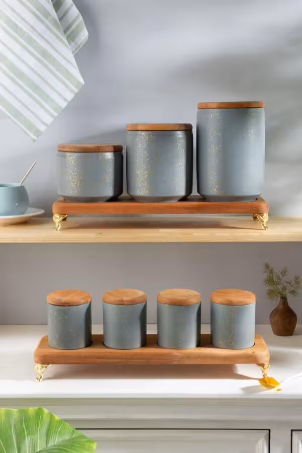 سرویس پاسماوری سرامیکی 9 پارچه زیره بامبو پایه دار (شهرستان(تیپاکس)و پیک(تهران))