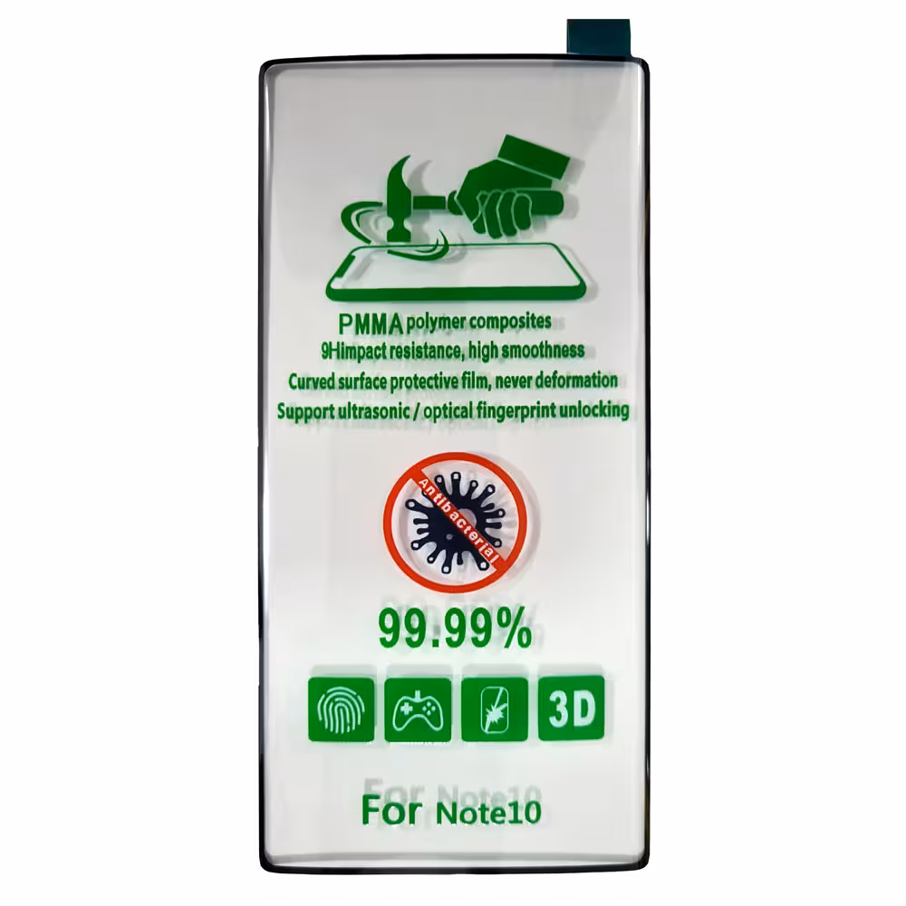 محافظ صفحه نمایش 3D پلیمر PMMA سامسونگ Note 10
