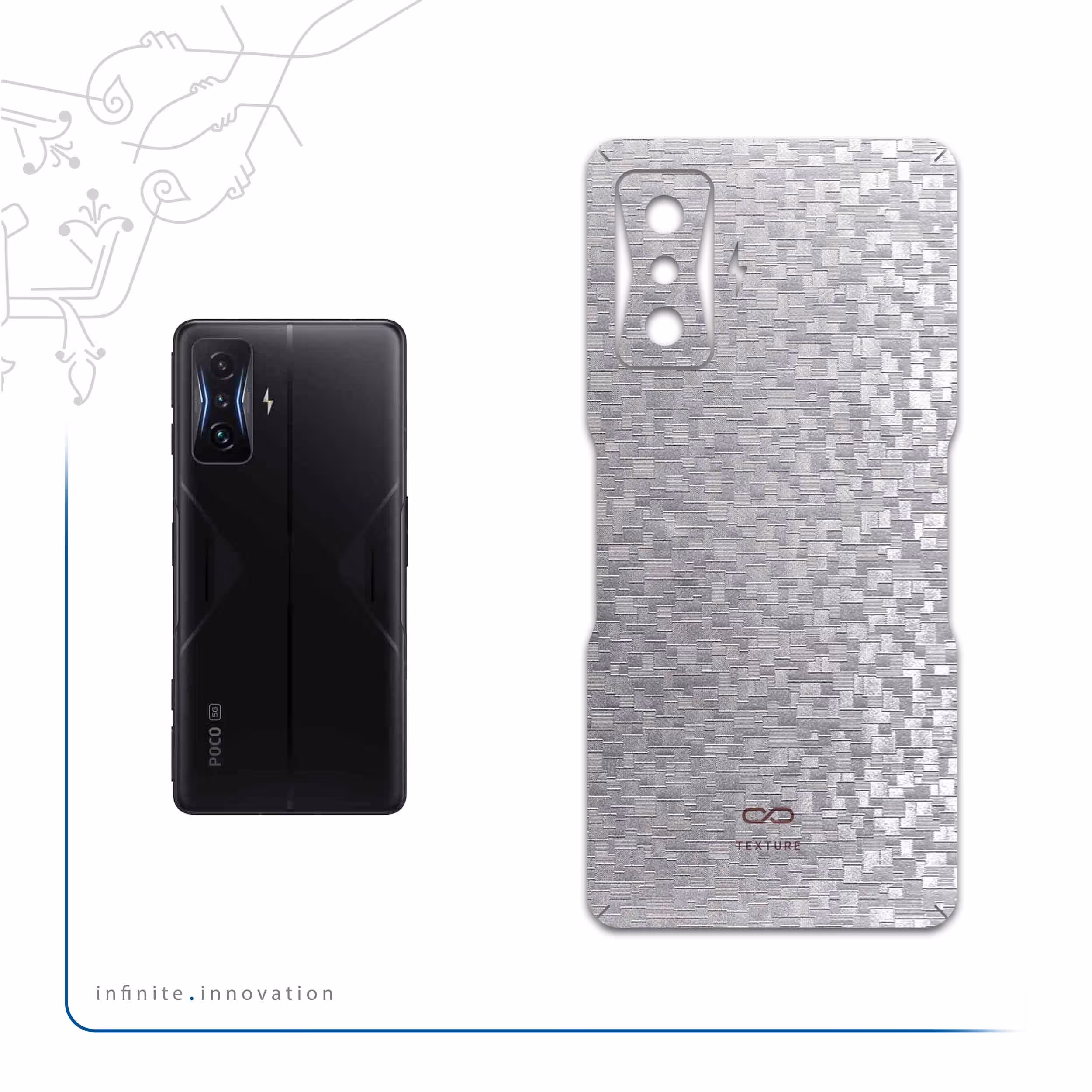 برچسب پوششی ماهوت مدل Silver-Silicon مناسب برای گوشی موبایل شیائومی Poco F4 GT 5G