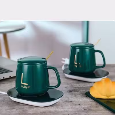 ماگ حرارتی لاکی مدل Temperature Cup به همراه صفحه گرم کن برقی