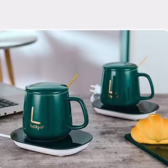 ماگ حرارتی لاکی مدل Temperature Cup به همراه صفحه گرم کن برقی