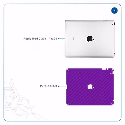 برچسب پوششی ماهوت مدل Purple-Fiber مناسب برای تبلت اپل iPad 2 2011 A1396