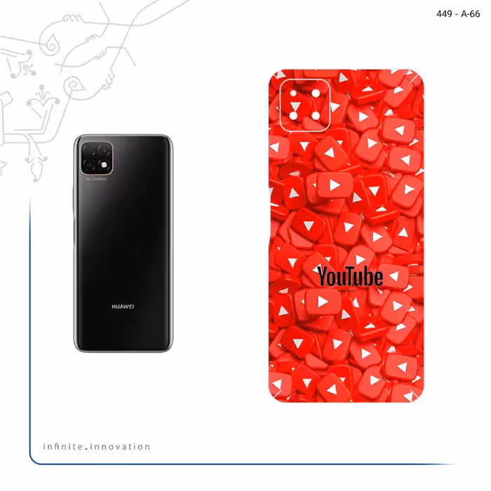 برچسب پوششی ماهوت مدل Youtube مناسب برای گوشی موبایل هوآوی Nova Y60