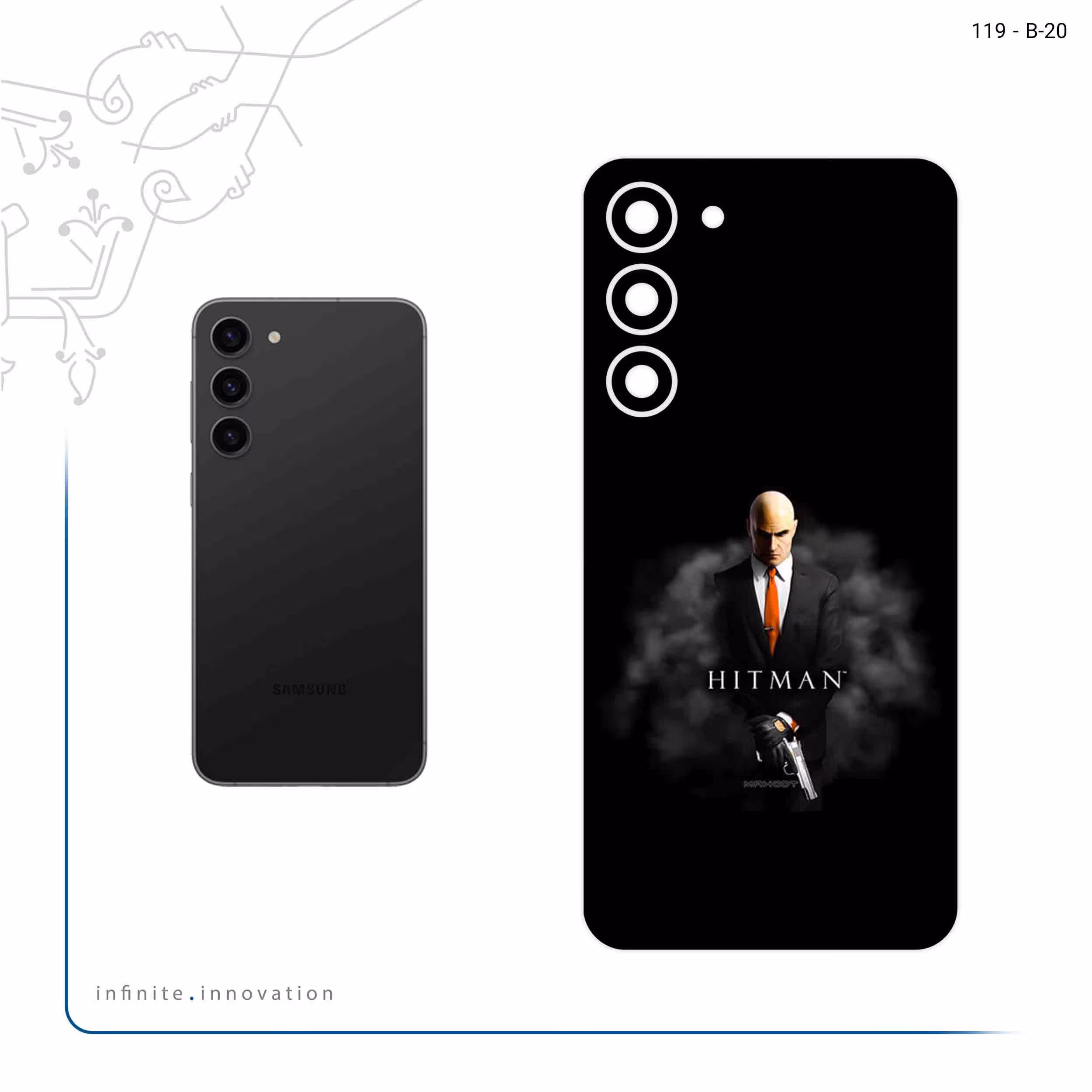 برچسب پوششی ماهوت مدل HITMAN مناسب برای گوشی موبایل سامسونگ Galaxy S23 Plus