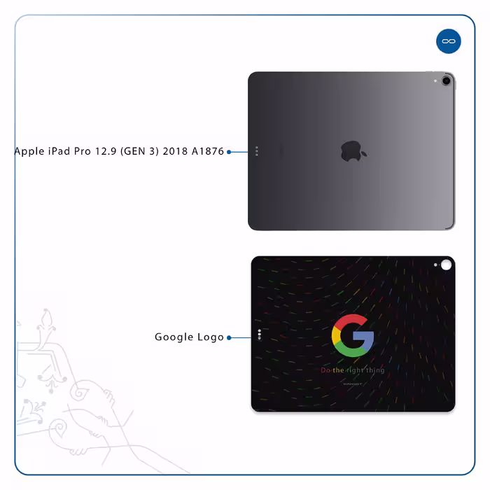برچسب پوششی ماهوت مدل Google-Logo مناسب برای تبلت اپل iPad Pro 12.9 (GEN 3) 2018 A1876