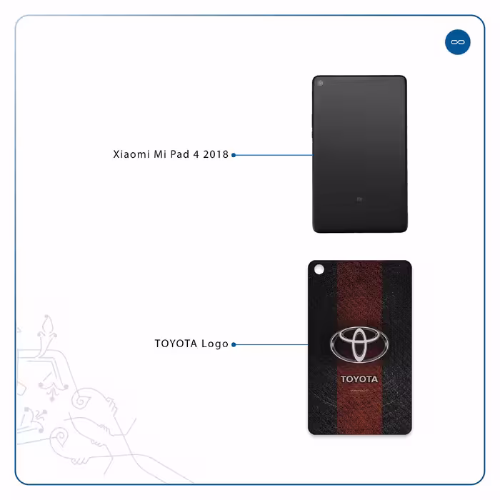 برچسب پوششی ماهوت مدل TOYOTA-Logo مناسب برای تبلت شیائومی Mi Pad 4 2018