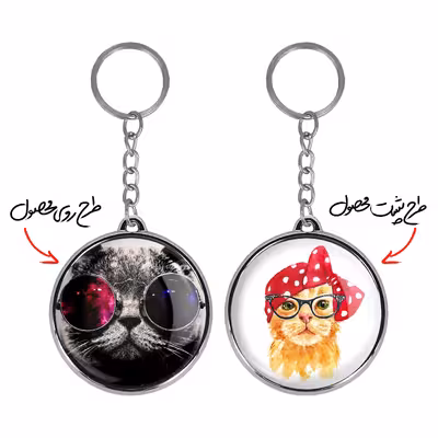 جاکلیدی خندالو طرح گربه مدل دوطرفه کد 60115044