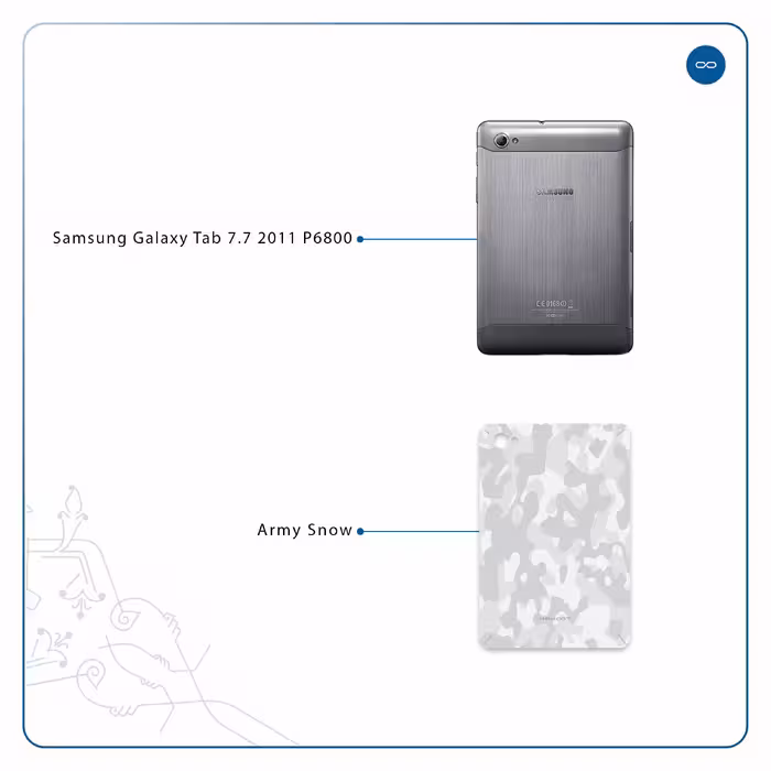 برچسب پوششی ماهوت مدل Army-Snow مناسب برای تبلت سامسونگ Galaxy Tab 7.7 2011 P6800