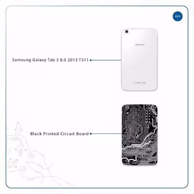 برچسب پوششی ماهوت مدل Black Printed Circuit Board مناسب برای تبلت سامسونگ Galaxy Tab 3 8.0 2013 T311