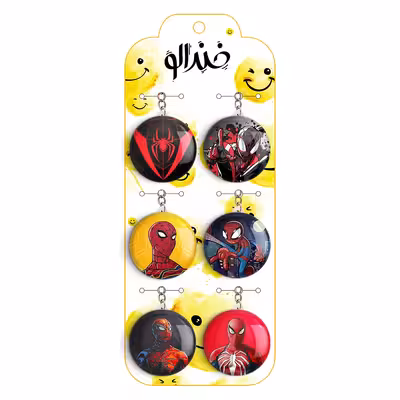 جاکلیدی خندالو مدل مرد عنکبوتی کد 600A مجموعه 6 عددی