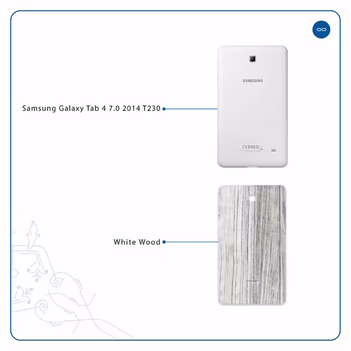 برچسب پوششی ماهوت مدل White Wood مناسب برای تبلت سامسونگ Galaxy Tab 4 7.0 2014 T230