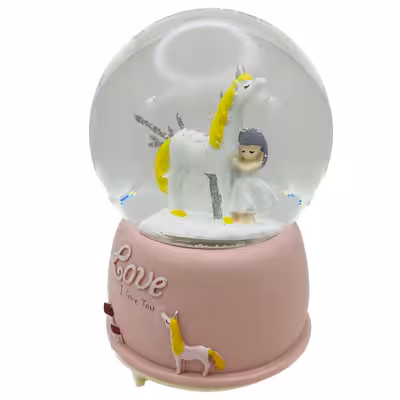 گوی موزیکال مدل پمپی شاهزاده و اسب طرح Love کد PA4045