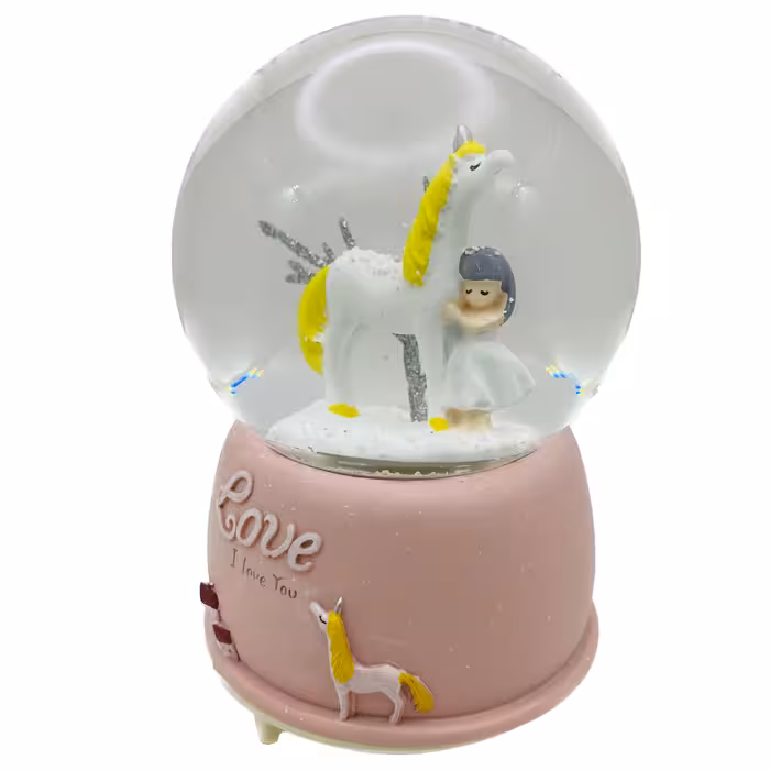 گوی موزیکال مدل پمپی شاهزاده و اسب طرح Love کد PA4045
