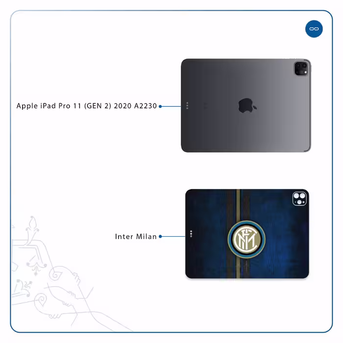 برچسب پوششی ماهوت مدل Inter-Milan مناسب برای تبلت اپل iPad Pro 11 (GEN 2) 2020 A2230