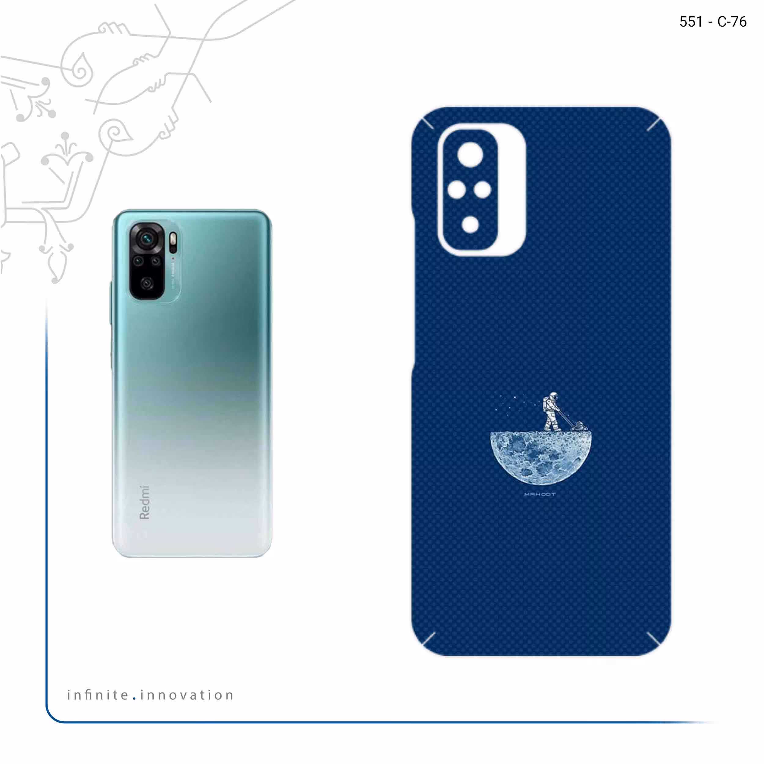 برچسب پوششی ماهوت مدل Minimal Gardener Astronaut مناسب برای گوشی موبایل شیائومی Redmi Note 10s