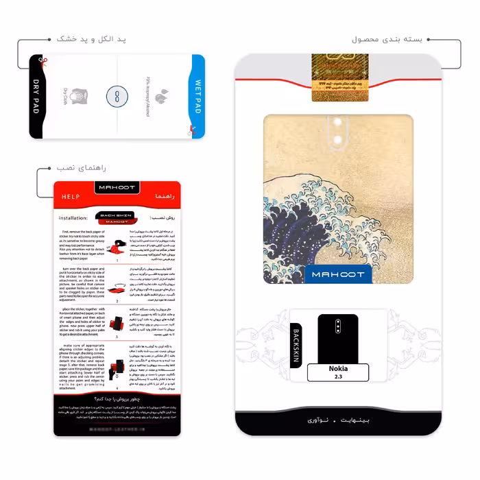 برچسب پوششی ماهوت مدل The Great Wave off Kanagawa of Hokusai مناسب برای گوشی موبایل نوکیا 2.3