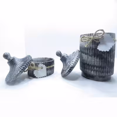بانکه مدل سنگی طرح رگه دار کد 521 بسته 3 عددی