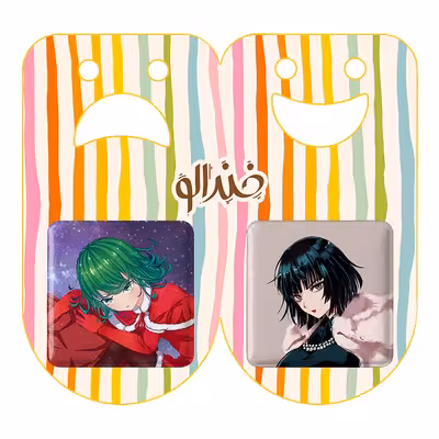 پیکسل خندالو مدل فوبوکی و تاتسوماکی انیمه مرد تک مشتی کد 1140411400 مجموعه 2 عددی