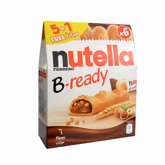 شکلات بیسکویتی بی ردی نوتلا بسته 6 عددی