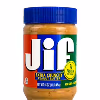 کره بادام زمینی جیف 454 گرم مغز دار jif crunch فقط  قرمز 