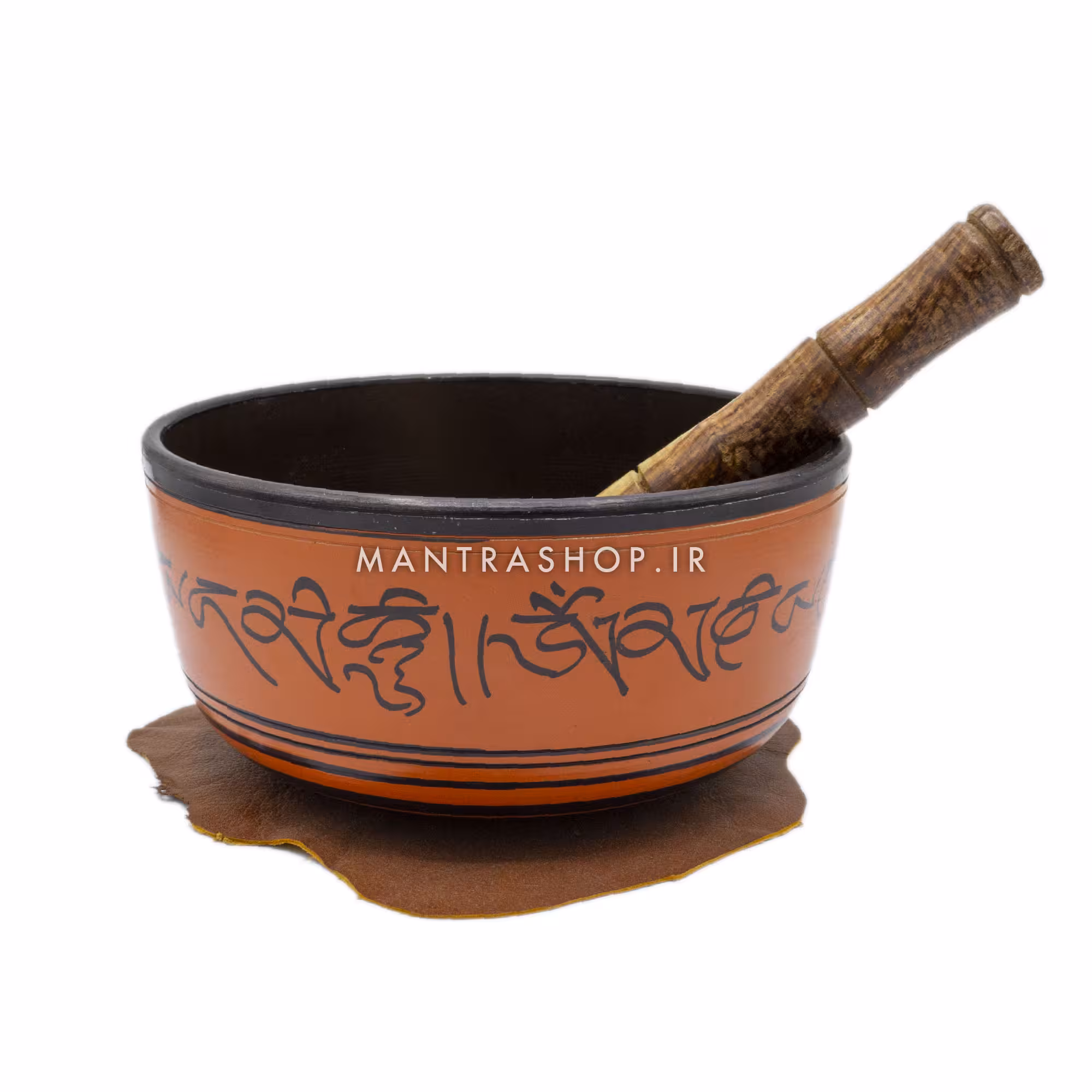 کاسه تبتی نارنجی نقش برجسته – قطر دهانه 16 سانتی متر