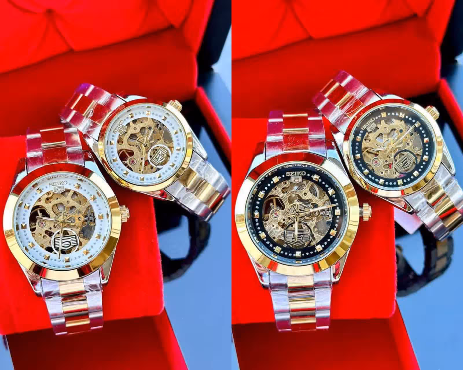 ست ساعت زنانه و مردانه اتوماتیک سیکو 5 چرخ دنده ای ست و تک