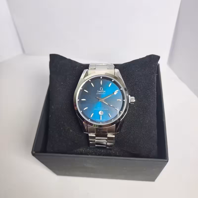 ساعت مچی مردانه امگا اسپید مستر خاص بند استیل صفحه آبی