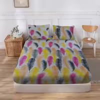 سرویس ملحفه سندس مدل پر کد s225 دونفره 3 تکه