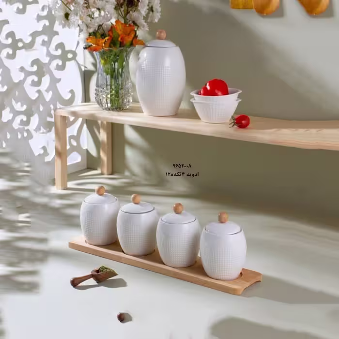 ست جا ادویه 4 تکه سرامیکی استنددار برند RIVER مدل 8-9652