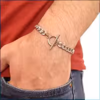 دستبند استیل اسپرت کارتیه با قفل تی