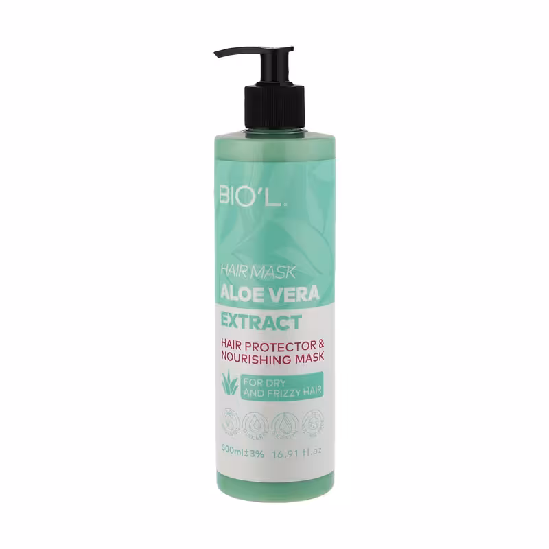 ماسک موی آلوئه ورا، موی آسیب دیده و پوک بیول حجم 500 میل Aloevera Nourisihing Hair Mask For Damaged Hair BIOL