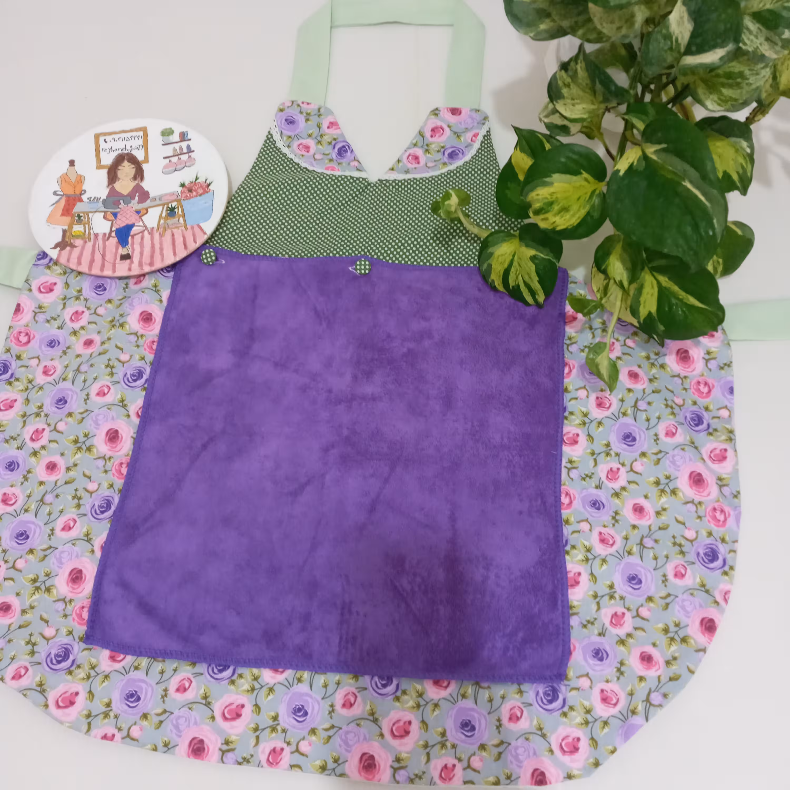 پیشبند فانتزی با حوله 3لایه ضد آب 