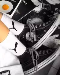 جوراب ساقدار آپتیمیست طرح پوما سفید