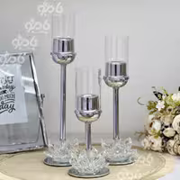 جاشمعی 3 سایز، طرح حباب دار، رنگ سیلور