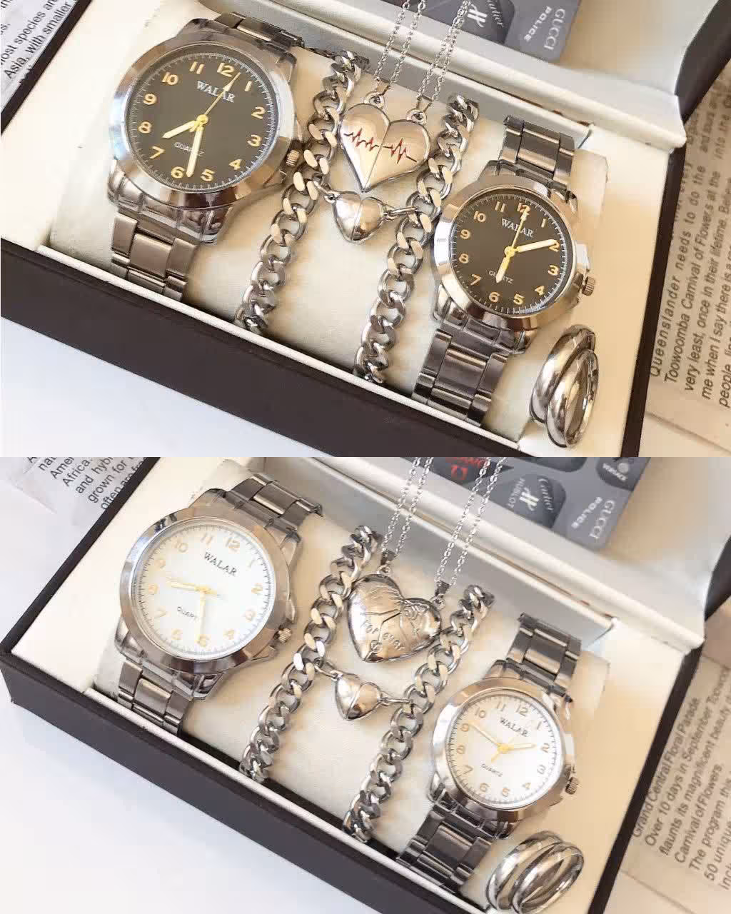 ست ساعت دستبند انگشتر زنانه و مردانه 680750850