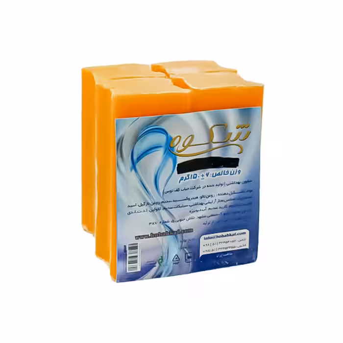 صابون شستشو شکوه مدل مراغه زرد رنگ وزن 150 گرم بسته 4 عددی