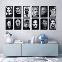 تابلو بکلیت طرح مشاهیر سینمای جهان مدل B-1793 مجموعه 12 عددی | دنیای قاب