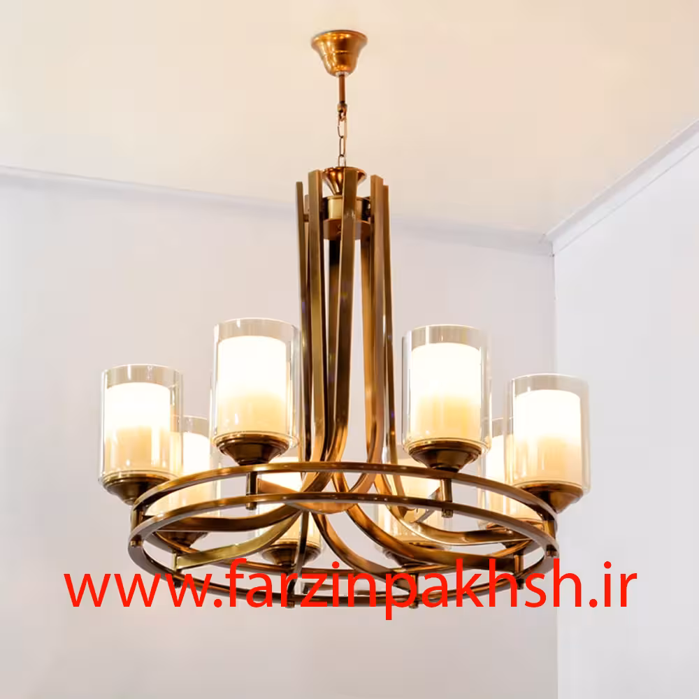لوستر 12 شاخه مدل دو رینگ