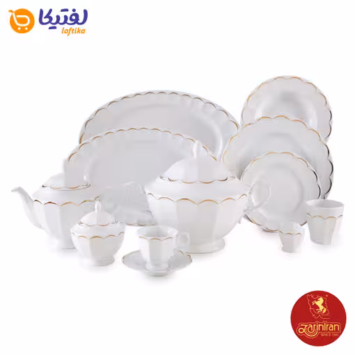 سرویس نارسیس طلایی چینی زرین نئوکلاسیک 12 نفره 103 پارچه