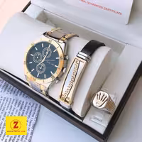 ست ساعت دستبند انگشتر  مردانه 590680760