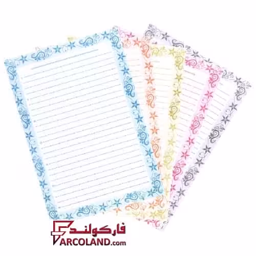 کاغذ A4 خط دار حاشیه گل دار بسته 20 عددی