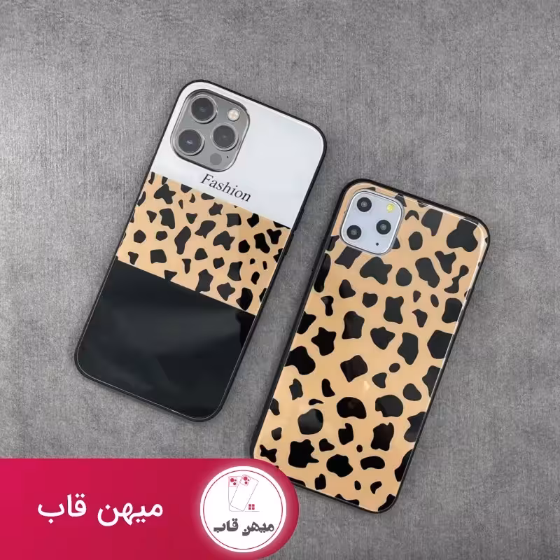 قاب موبایل سامسونگ پلنگی پشت گلس بدون بند - کد (100452)