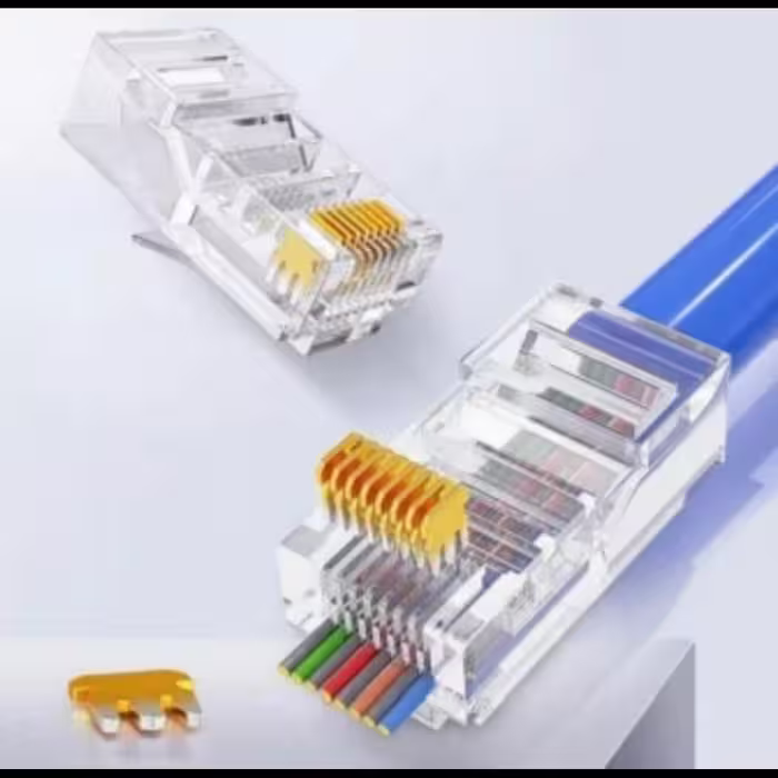 سوکت میان گذر  با جک نشکن  (open end)cat 5e  بسته 100 عددی