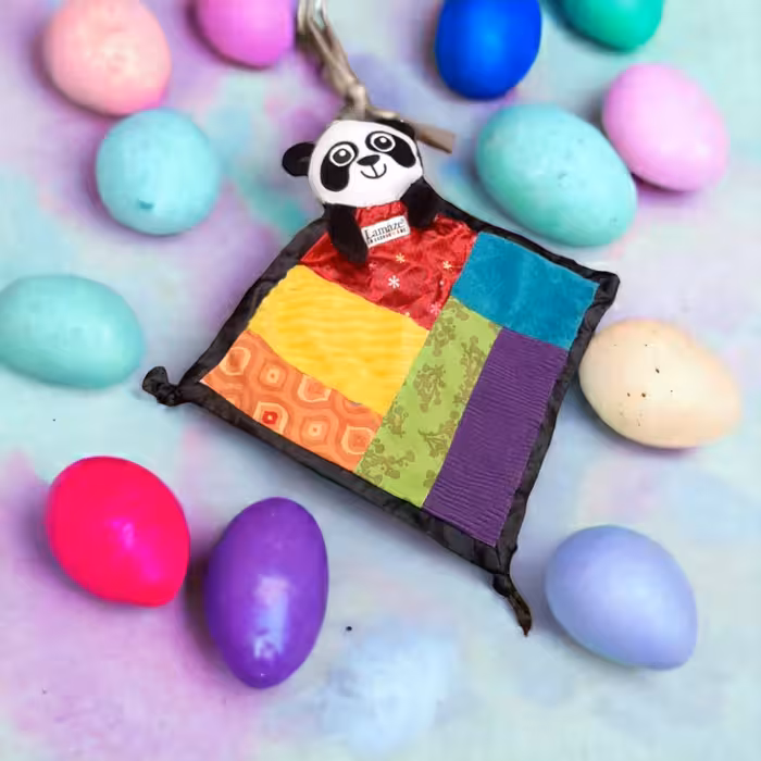 دستمال سفره ای و کامفورتر کودک طرح پاندا طول و عرض 24 سانتی متر